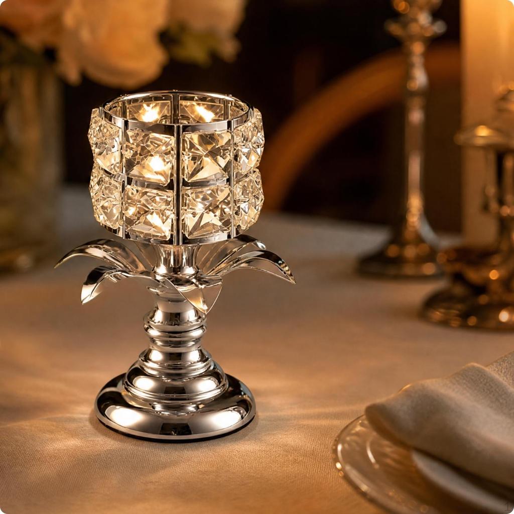 Caged Candle Holder with Leaf Accents | Ornamental, Freestanding, Iron