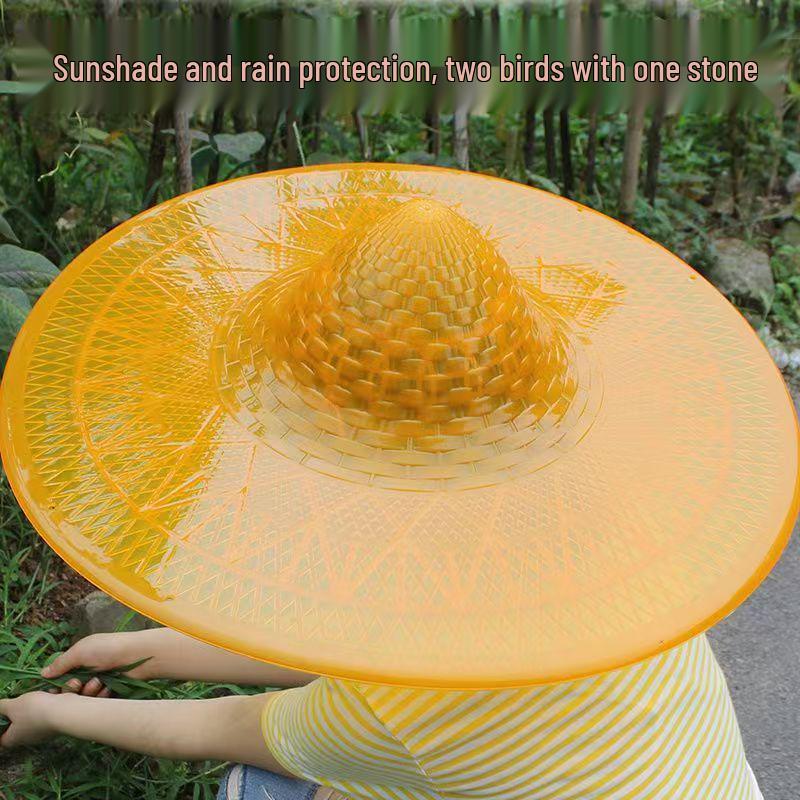 Rainproof Adult Conical Umbrella Hat - Ideal for Fishing and Sun Protection.
