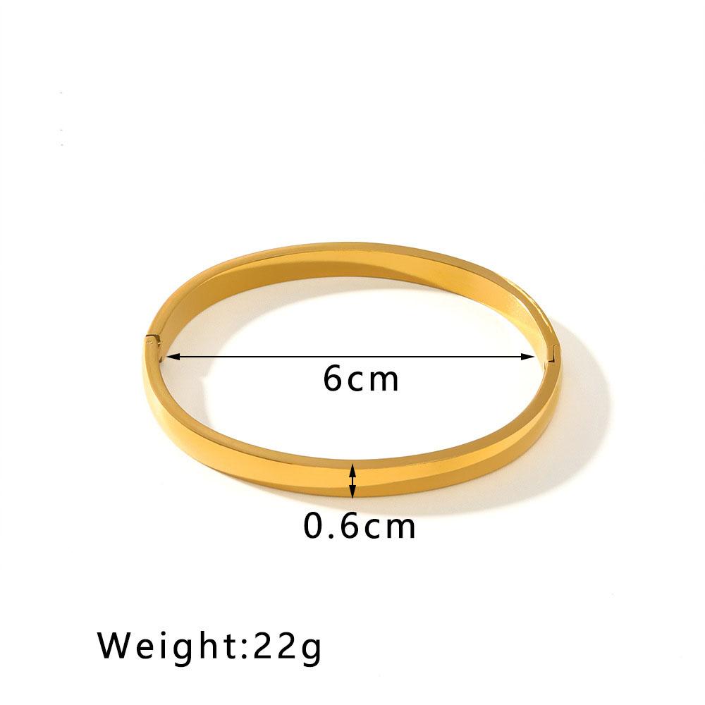 Stainless Steel Bangle Gold Color Sleek Openable Bracelets For Women 4mm 6mm Hand Accessory