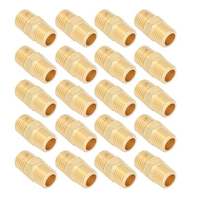 20PCS Air Hose Fittings 1 4 To 1 4 Inch NPT Male Thread Connector Brass Pipe Fitting Adapter for Water Gas Oil Fuel
