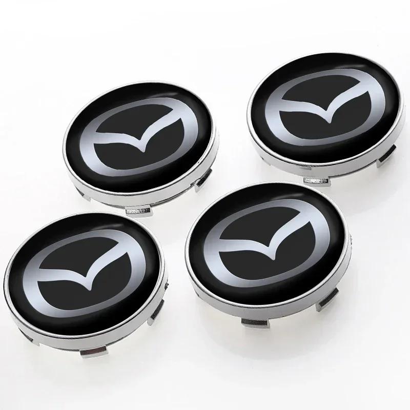 For Mazda 3 Alexa CX30 CX-4 CX5 CX-5 CX8 CX-8 CX-30 CX9 4pcs Car Rim Cover Decal Tire Wheel Center Hub Cap Sticker Emblem Decal