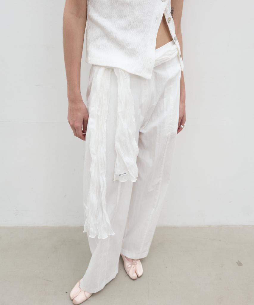 Seolan Pocket Balloon Line Pants_White