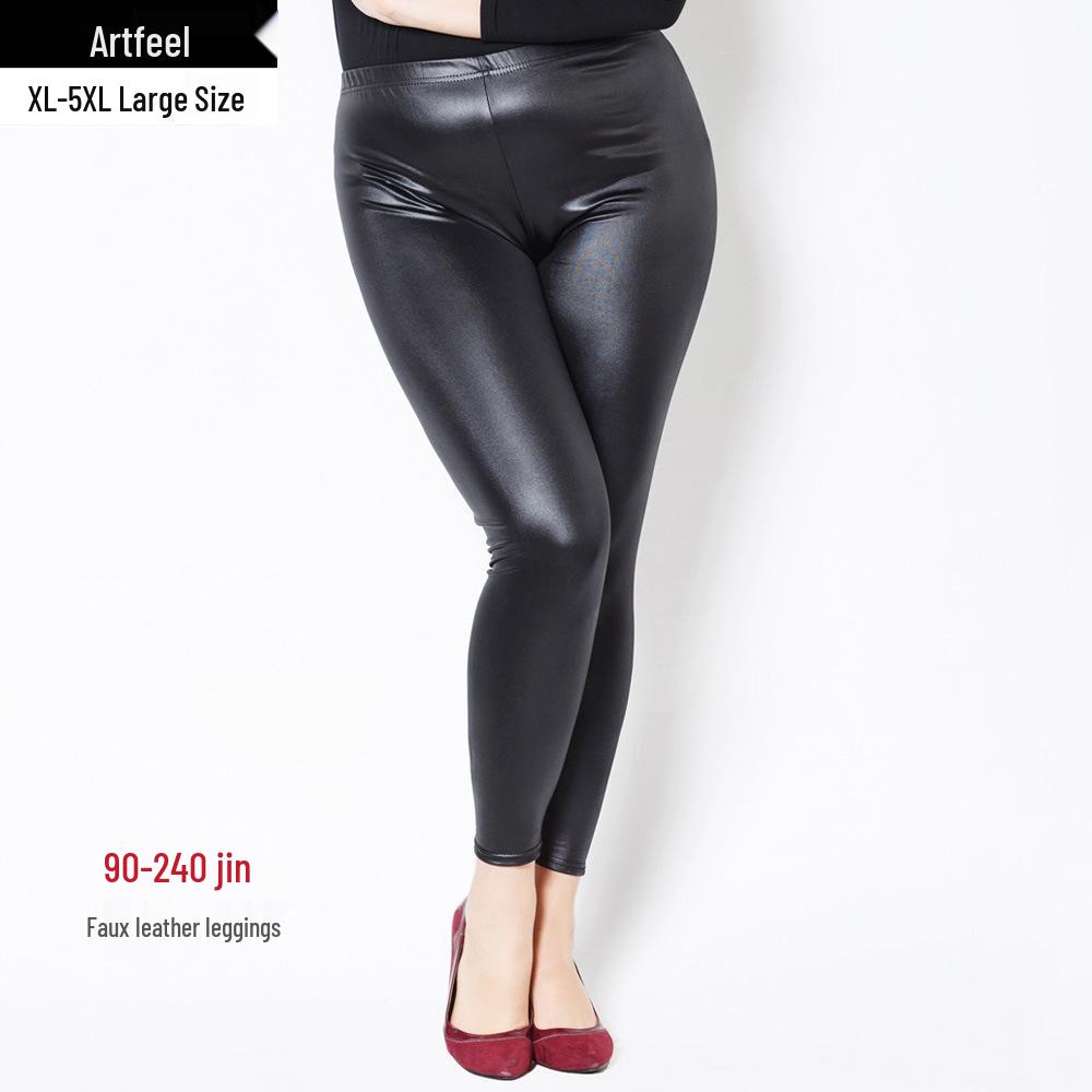 Leggings in Ecopelle 2025 Taglie Forti Anti-Crepa per Autunno/Inverno - Abbigliamento Donna fino a 136 kg