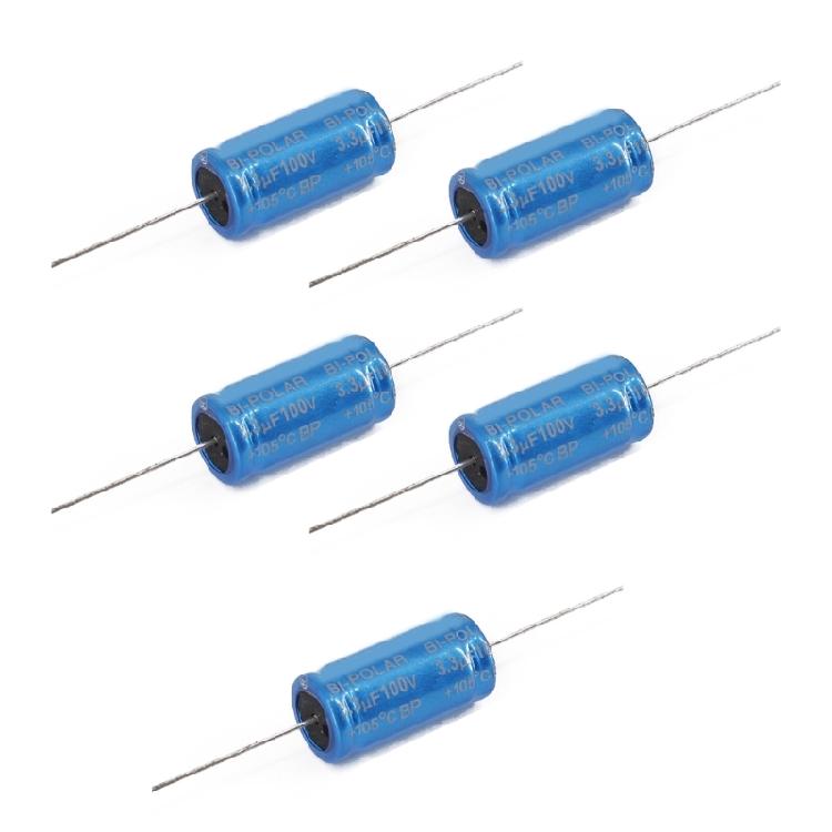 5PCS 100V Capacitors 1.5-15uF Multiple Specification Horizontal Nonpolarity Capacitors for Midrange Loudspeakers