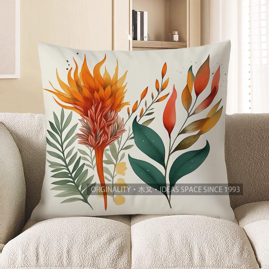 Home Decor Floral Leaves Throw Pillow for Modern Home Pattern Cushion Cover Suitable for Sofa Bedroom Car Pillow Cover