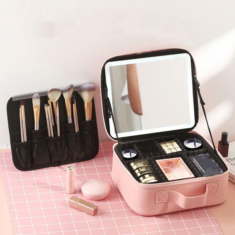 Adjustable Cosmetic Organizer Bag Waterproof Makeup Artist Bag  Travel Use