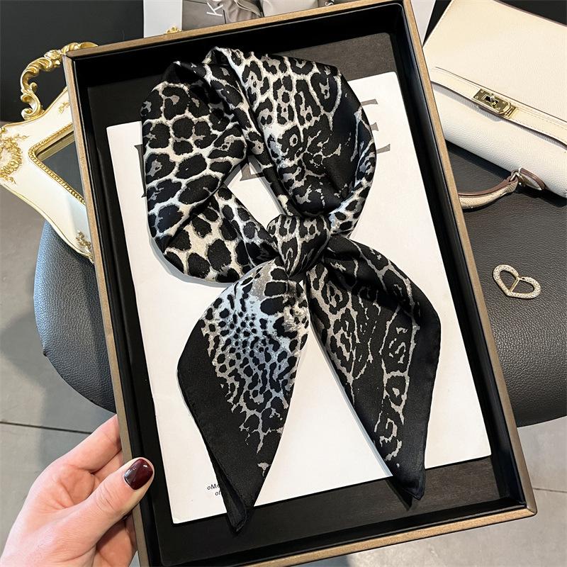 Luxury Silk Feeling Square Scarf Women  Print Satin Neckerchief Spring Hair Band Foulard Bandana Echarpe Tie Shawl Wraps