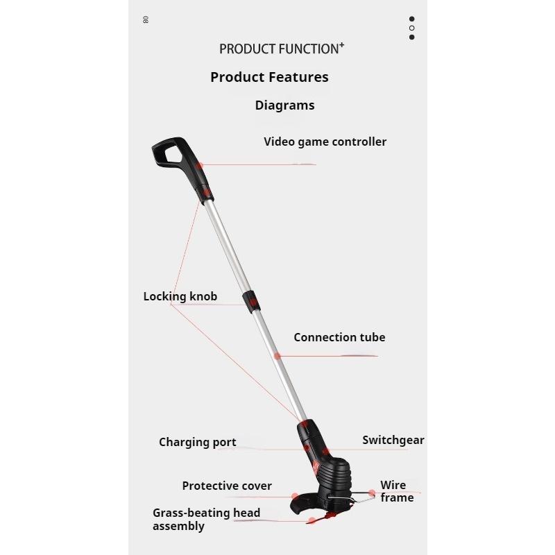 Mașină de tuns iarba electrică portabilă reîncărcabilă fără fir mică plivitoare trimmer de gazon