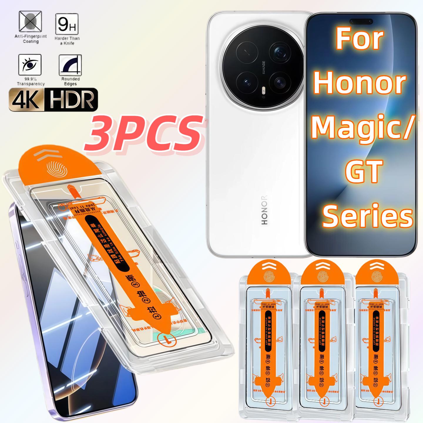 

3-Piece HD Tempered Glass Screen Protector for Honor Magic7/Magic8/Magic2/GT/GT Pro/90GT with 9H Hardness Honor GT Pro