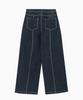 Jenyujeu Stitch Liner Parachute Pants - Navy