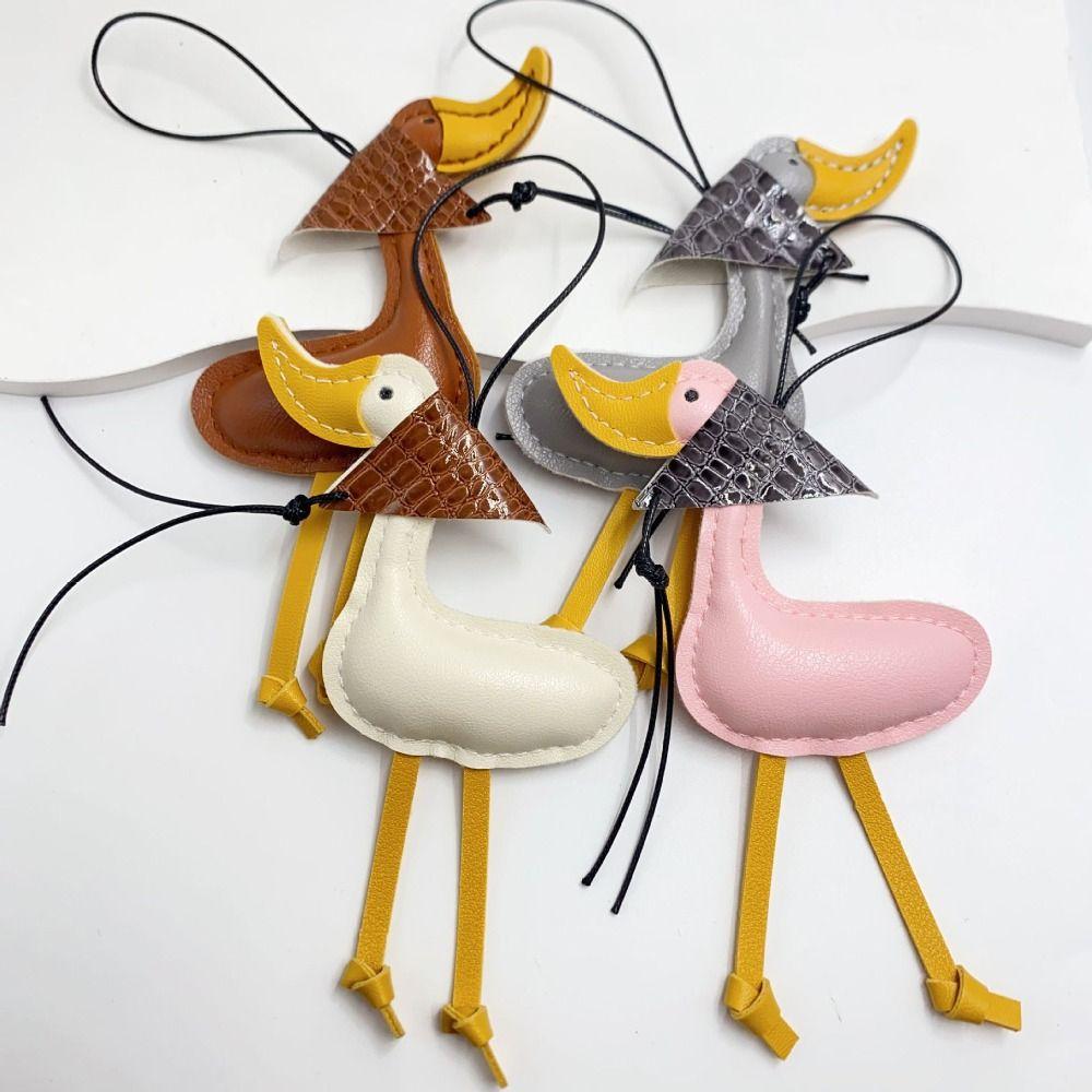 Hanger Pu Leather DuckKeychain Cartoon Bag Charm Cute Scarf Duck Pendant Women
