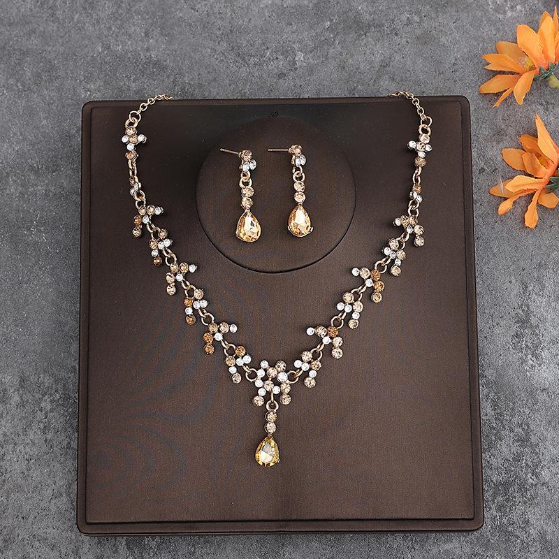 Korean Style Bridal Jewelry Set - Crown, Headband, Earrings, Necklace, & Hair Accessories for Wedding Dresses.