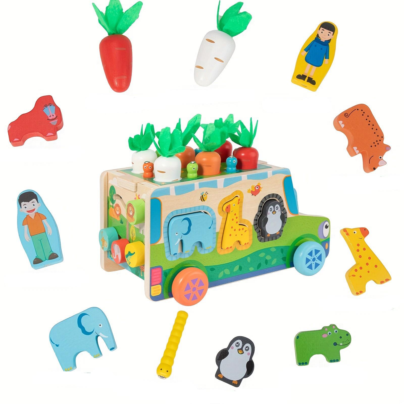 

Деревянная игра для раннего развития «Рыбалка и сопоставление форм моркови», многофункциональный прицеп, детские развивающие игрушки One Size