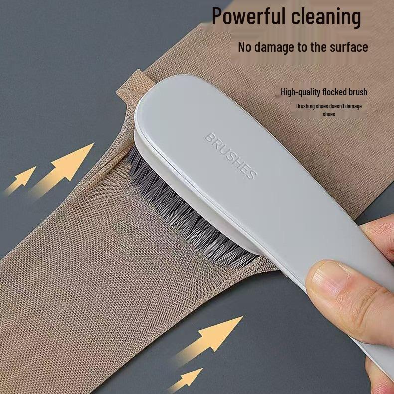 Multifunctional Long-Handle Shoe & Clothes Cleaning Brush with Soft & Hard Bristles