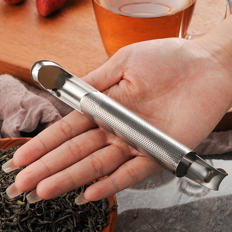 1 buc 304 din oțel inoxidabil ceai pentru bere filtru de ceai telescopic agățat tip țeavă mâner pâlnie de ceai țeavă de ceai stick de ceai filtru de ceai