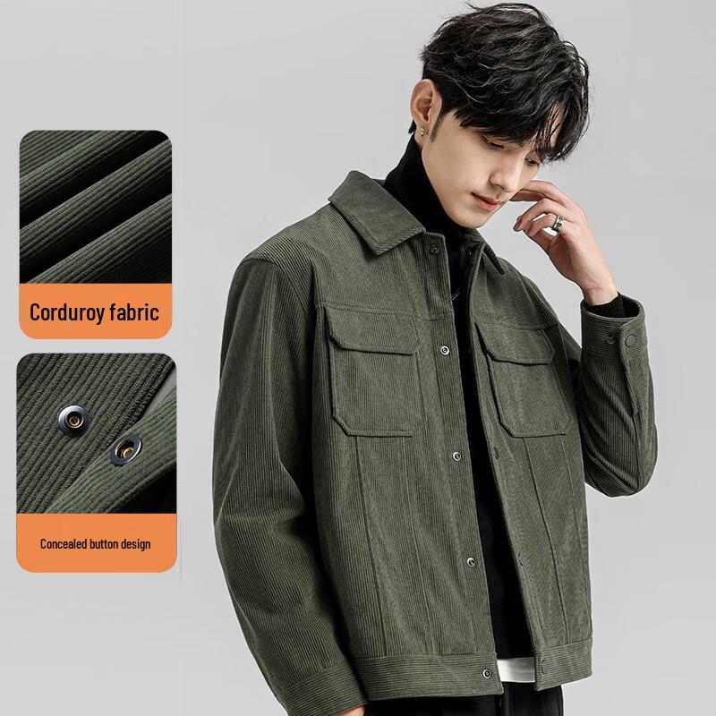 Fengmao Men's Corduroy Short Workwear Jacket
