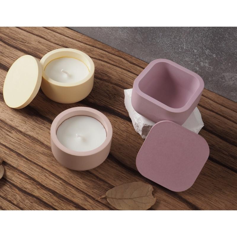 Silikonform für Zementbecher, perfekt für selbstgemachte Kerzenhalter aus Kristallharz und Wachs – innovatives Spiegeldesign