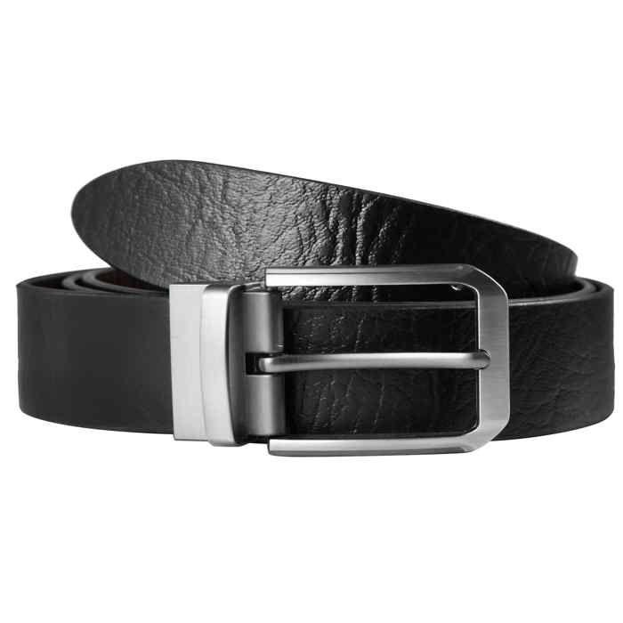Ceinture - LEONARDO VERRELLI - Cuir véritable - Réversible noir/marron - 3,4 cm - 100 cm