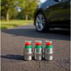 Tire Pressure Valve Caps 4 Pieces Sensor Alert Tire Pressure Gauge Valve Caps For Long-Distance Travel Motorcycle Truck SUV