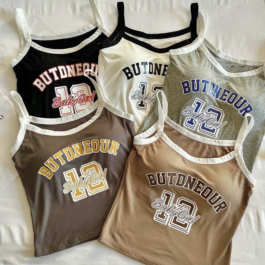 

Маленький жилет на подтяжках с принтом, короткие майки с подкладкой для бюстгальтера, сексуальные тонкие однотонные футболки и топы, майки и майки