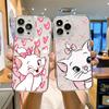Cartoon Cute M-Marie C-Cat Phone Case FUNDA For iPhone 12 11 13 14 15 16 17MINI Max Pro Plus Shockproof Soft Clear Back Cover