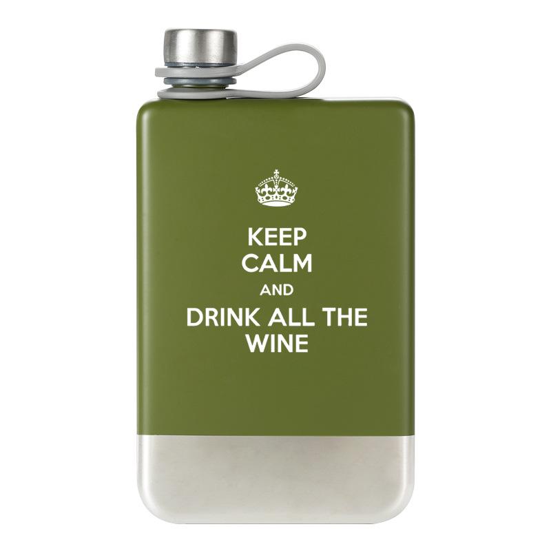 Silver Green Black White Whiskey Flask - Portable, Food Grade 304 Stainless Steel