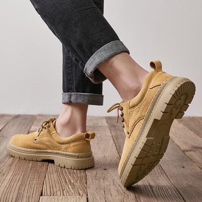 Britischer Stil Herren Leder Freizeit Rutschfest Abriebfest Schuhe Klassische Outdoor Rutschfeste Lauf-Sneaker Oxford Schuhe Dicke Sohle Schuhe