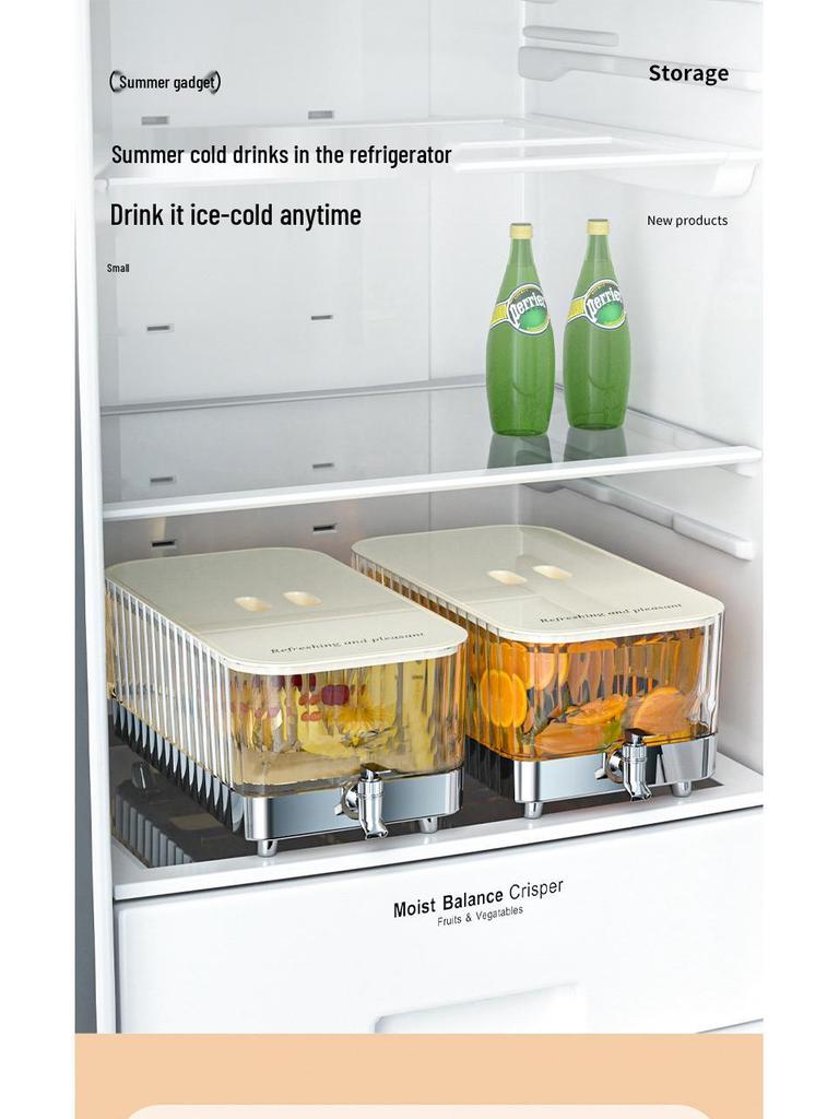 Large Capacity Summer Beverage Dispenser: High-Temperature & Drop-Resistant Cold Brew Kettle with Spigot