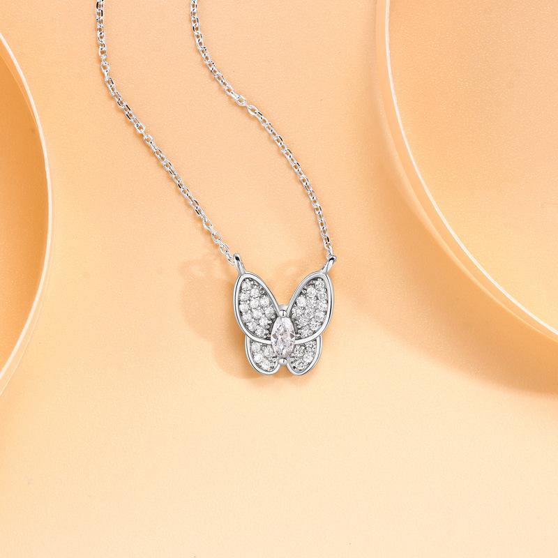 Bow Necklace Super Fairy Girl Wind Diamond Sparkling Sweet Clavicle Chain Summer Versatile Jewelry