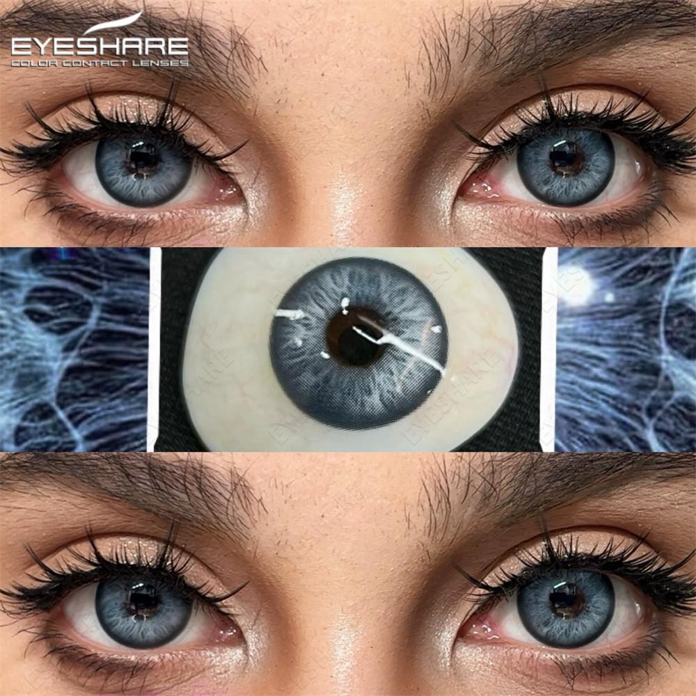 EYESHARE Fashion Brown Colored Contact Lens Natural Soft Contact Lenses for Eyes Decoration 14.2mm Yearly 2pcs=1 Pair