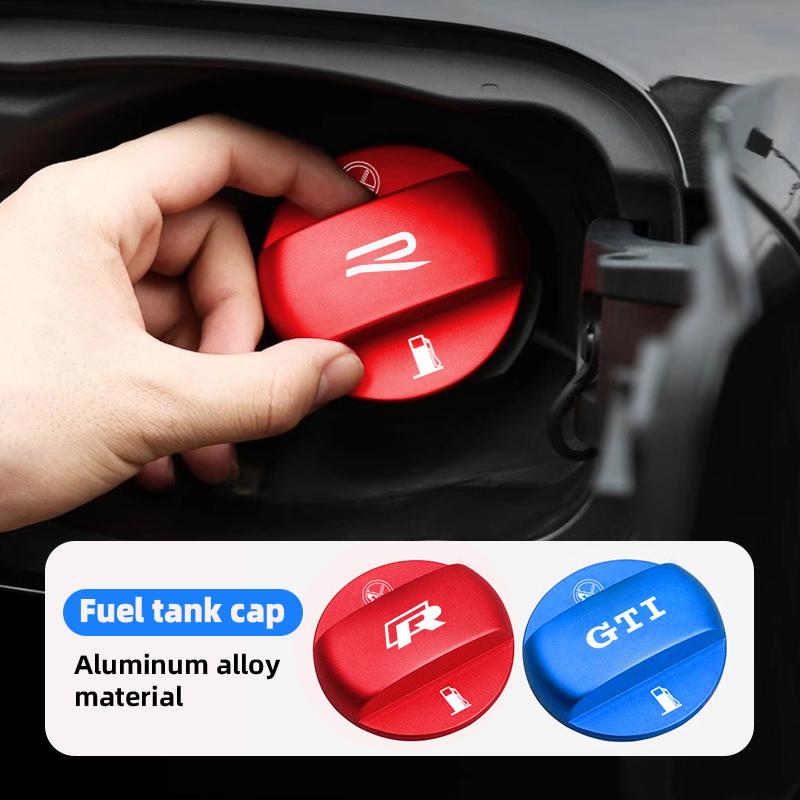 OBTLU1 Car Fuel Cap Aluminum Alloy Oil Box Lid Petrol Tank Cover For VW GTI Polo Golf Passat Tiguan Arteon Touareg Taigo Caddy Jetta CC