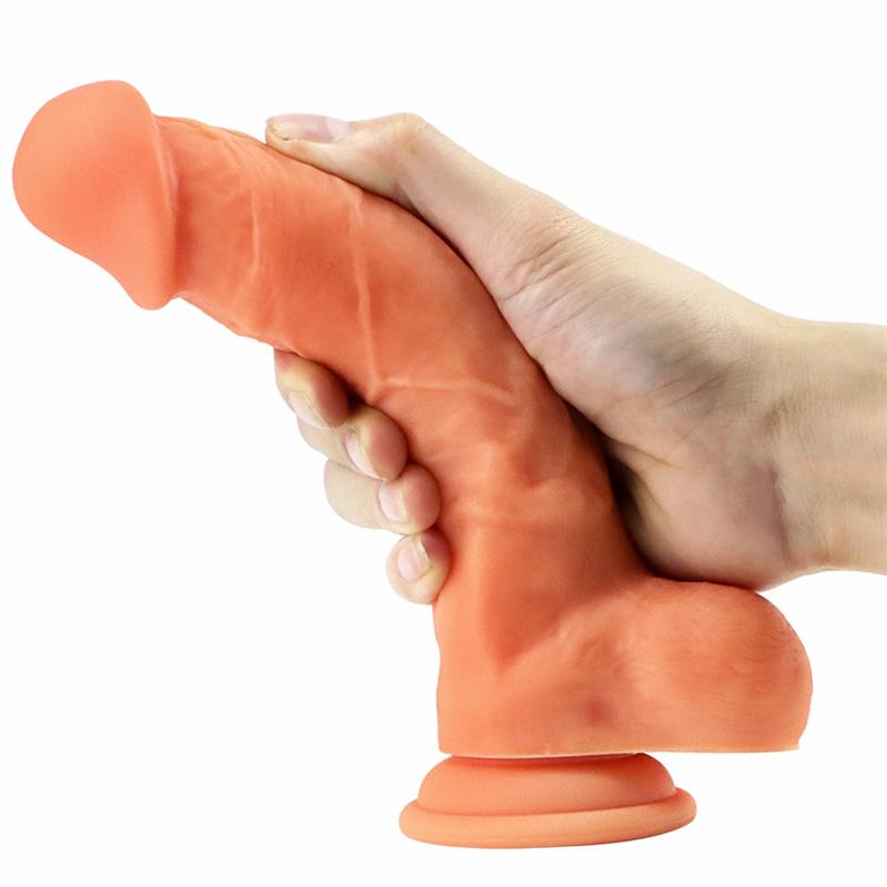 Adult Products Female Masturbation Dual Hardness Liquid Silicone Simulation Penis Manual Suction Cup False Anal Anal Plug