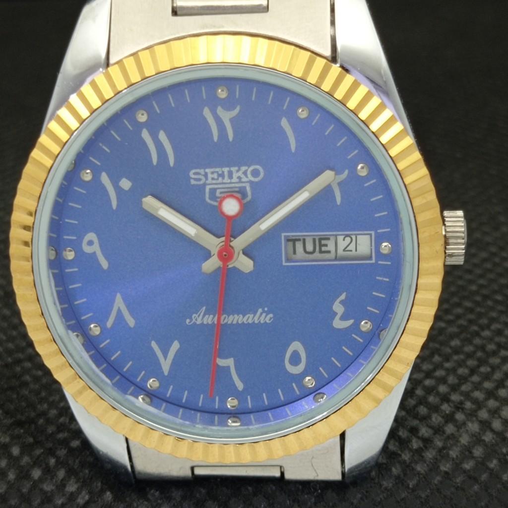 CEAS BĂRBĂTESC AUTOMATIC SEIKO 5 SECOND HAND JAPONIA MECANISM AURIU RAR 575b-a305235-2 SKU575b-a305235