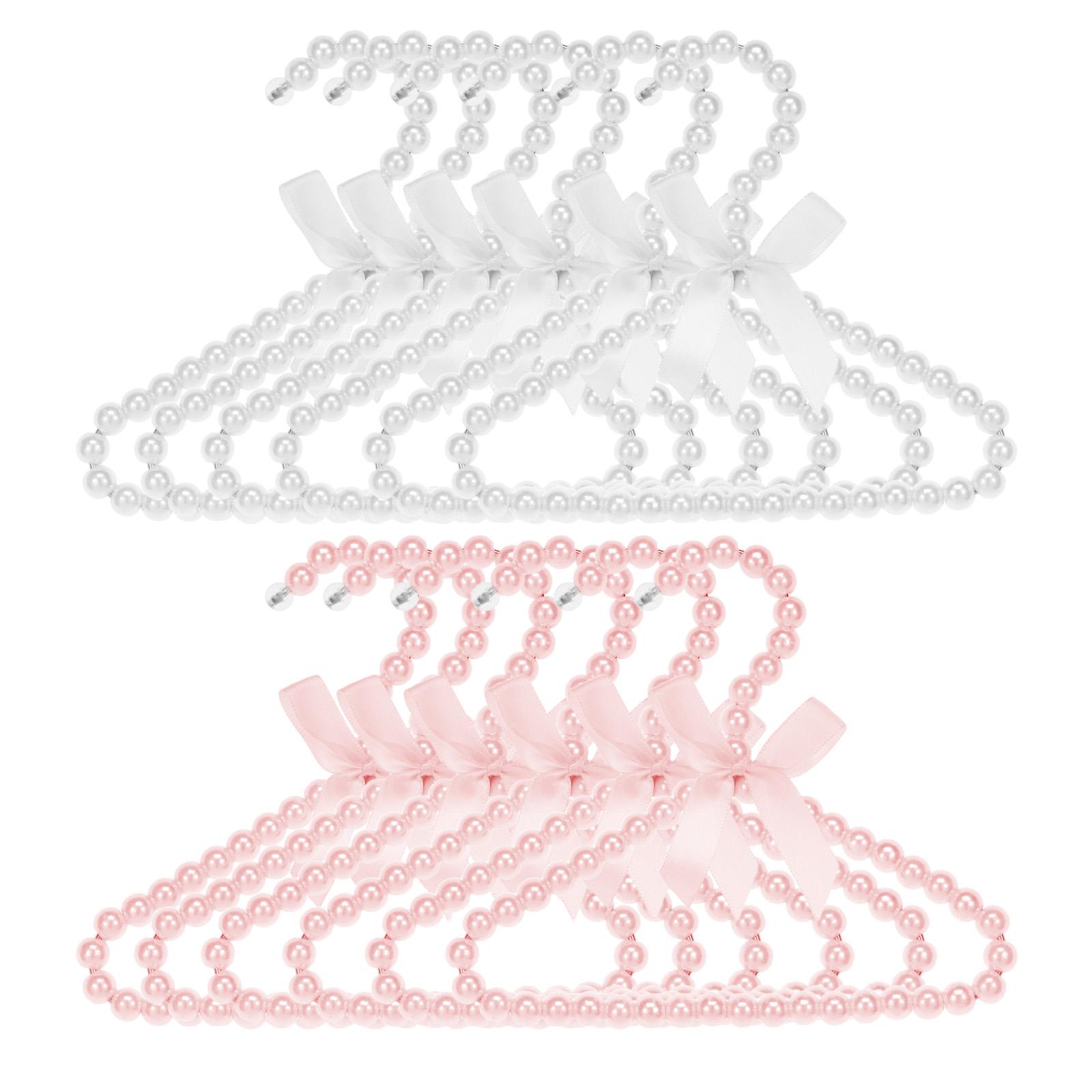 

12 шт. Жемчужные вешалки с бантом и бусинами, для детской одежды, вешалка для невесты, платья, шкафа, стойка для хранения, сушилка-органайзер для маленьких девочек и мальчиков