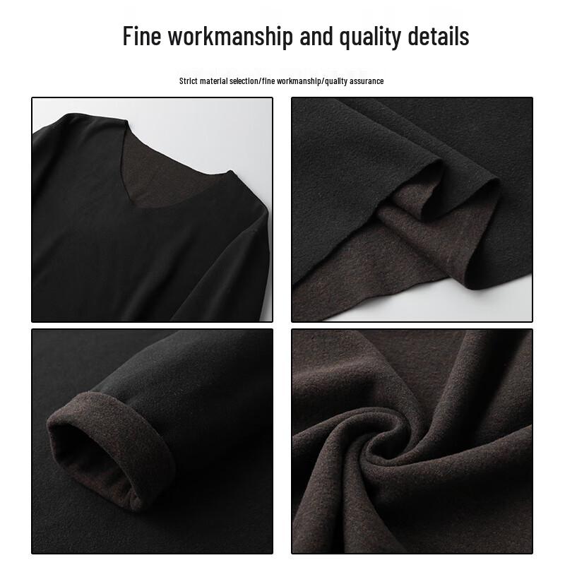 Dibinze Men's Plus Size Thermal Underwear Set