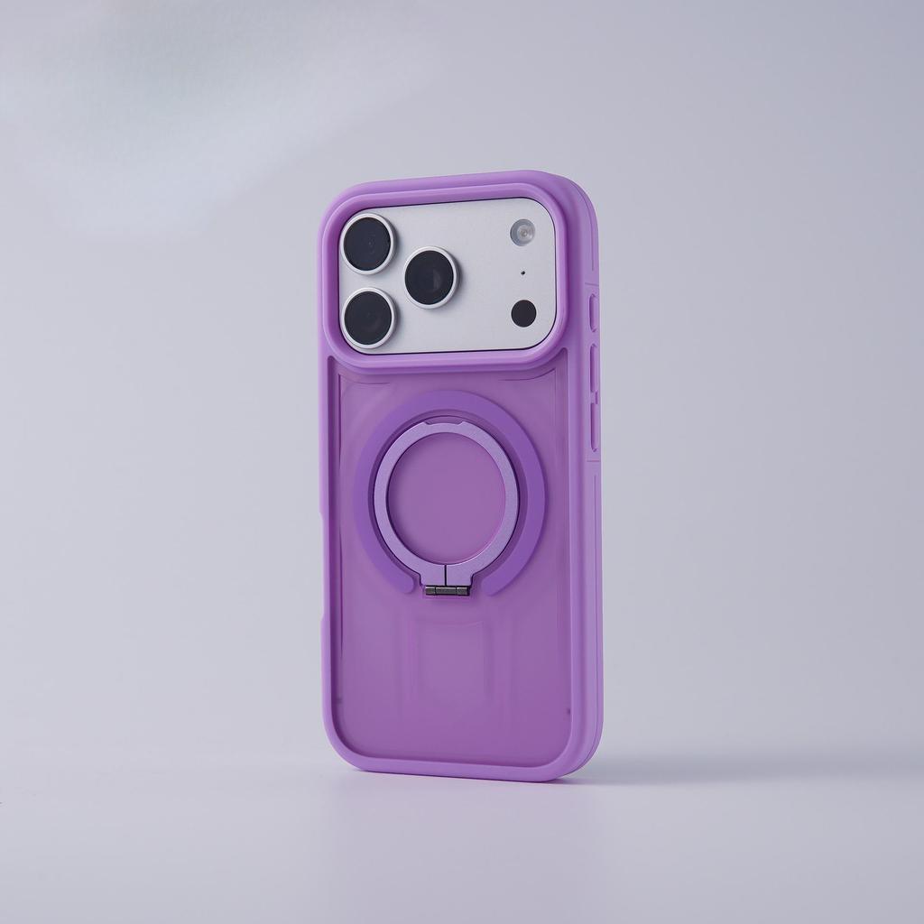 iPhone 17 Pro Max Magnetic Ring Stand Case with Skin-Feel Cover
