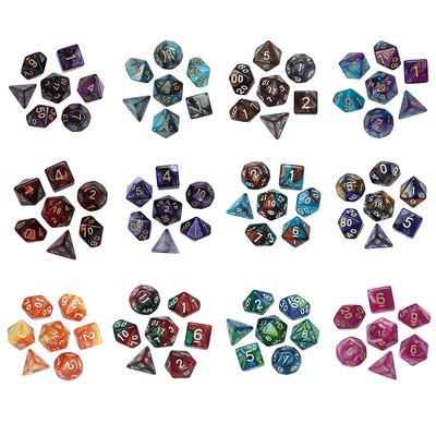 Ramidos 7Pcs Game Dungeons  Dragons Polyhedral D4-D20 Multi Sided Acrylic Dice