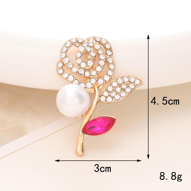 New 3D Rose Flower Alloy Phone Case Charm with Rhinestone Droplet.
