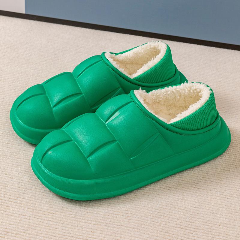 Cotton Slippers Women's Bags and Indoor Home Winter Warm Shoes Thick-soled Confinement Cotton Shoes Men's Non-slip and Wear-resistant
