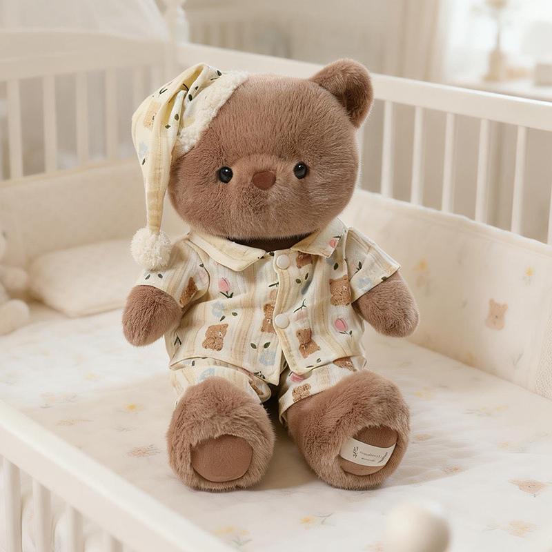 Sweet Dreams Cartoon Pajamas Bear Plush Toys Premium Handmade Baby Bear Doll Gentle Kids Sleeping Appease Toys Birthday Gift