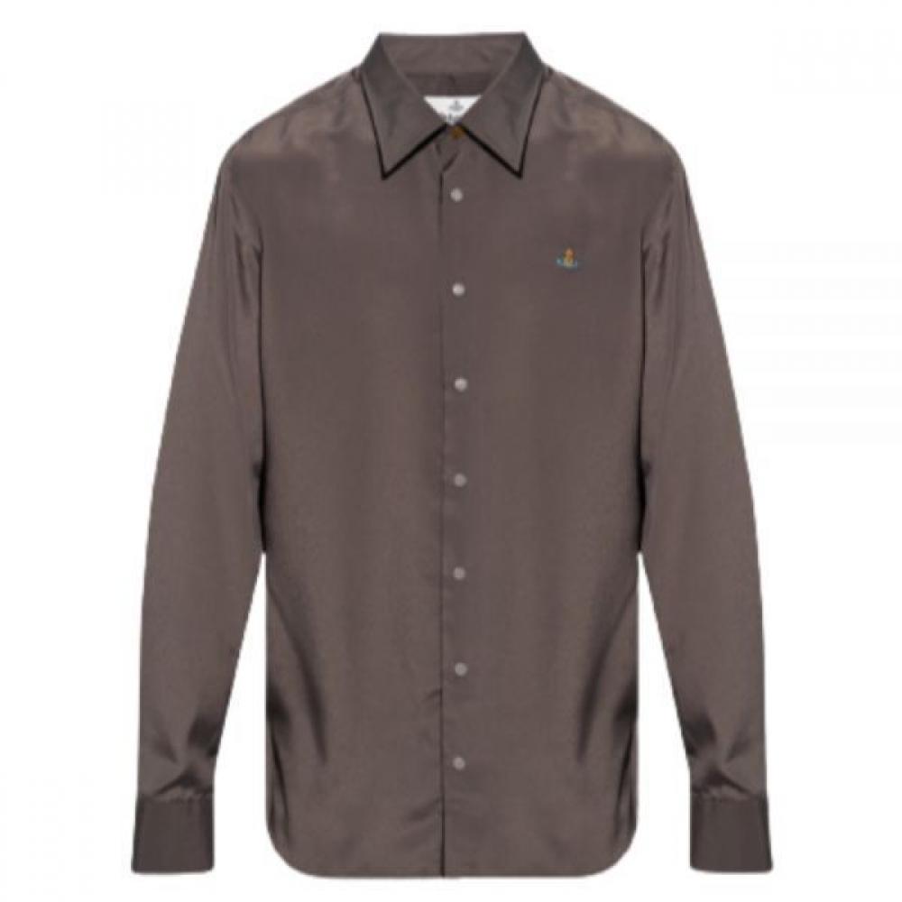 

Vivienne Westwood Vivienne Westwood Vivienne Westwood Ghost Shirt Ghost Logo Embroidered Shirt Gray/IT 48 (around 95)
