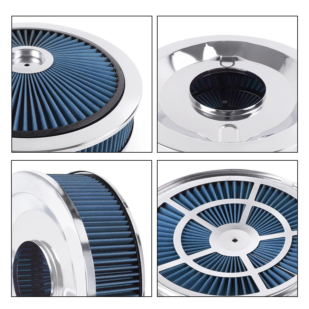 RASTP-14" x 4" Washable Round Super Flow Thru Air Cleaner Filter For 5-1/8 Carb Neck OFI177