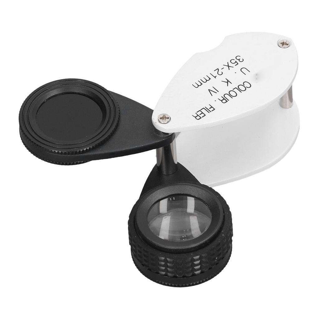 35X Magnifying Glass with Filter Lens Pocket Folding Magnifier for Laboratory Jewelry Identification