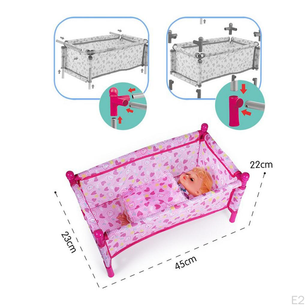 Lovely Bed Bedding Set, for Inch Doll, Also Dollhouse Infant Bedroom Furniture Toy Decor