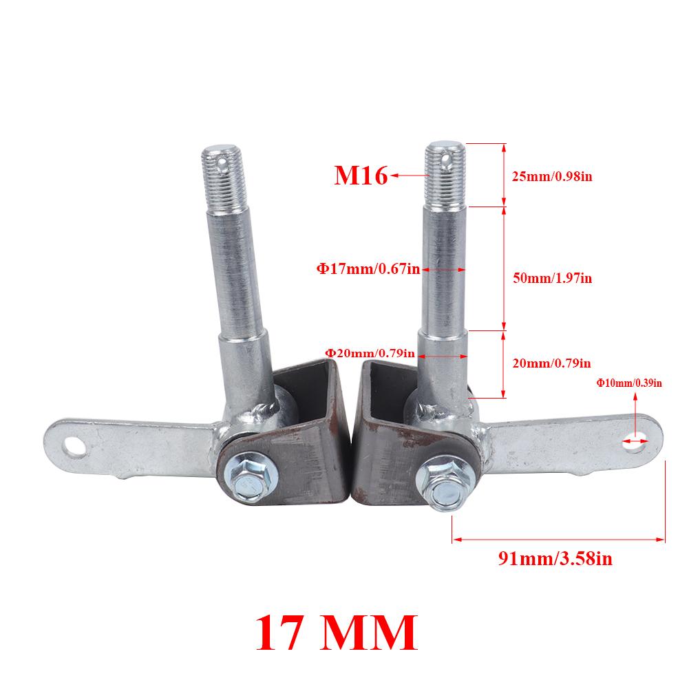 Articulation de Knuckle de Roue Avant à 3 Goujons 15mm/17mm Moyeu de Roue 5"/6" Pour Bricolage Pièces de Go Kart Buggy ATV UTV Quad 110cc 168 200F