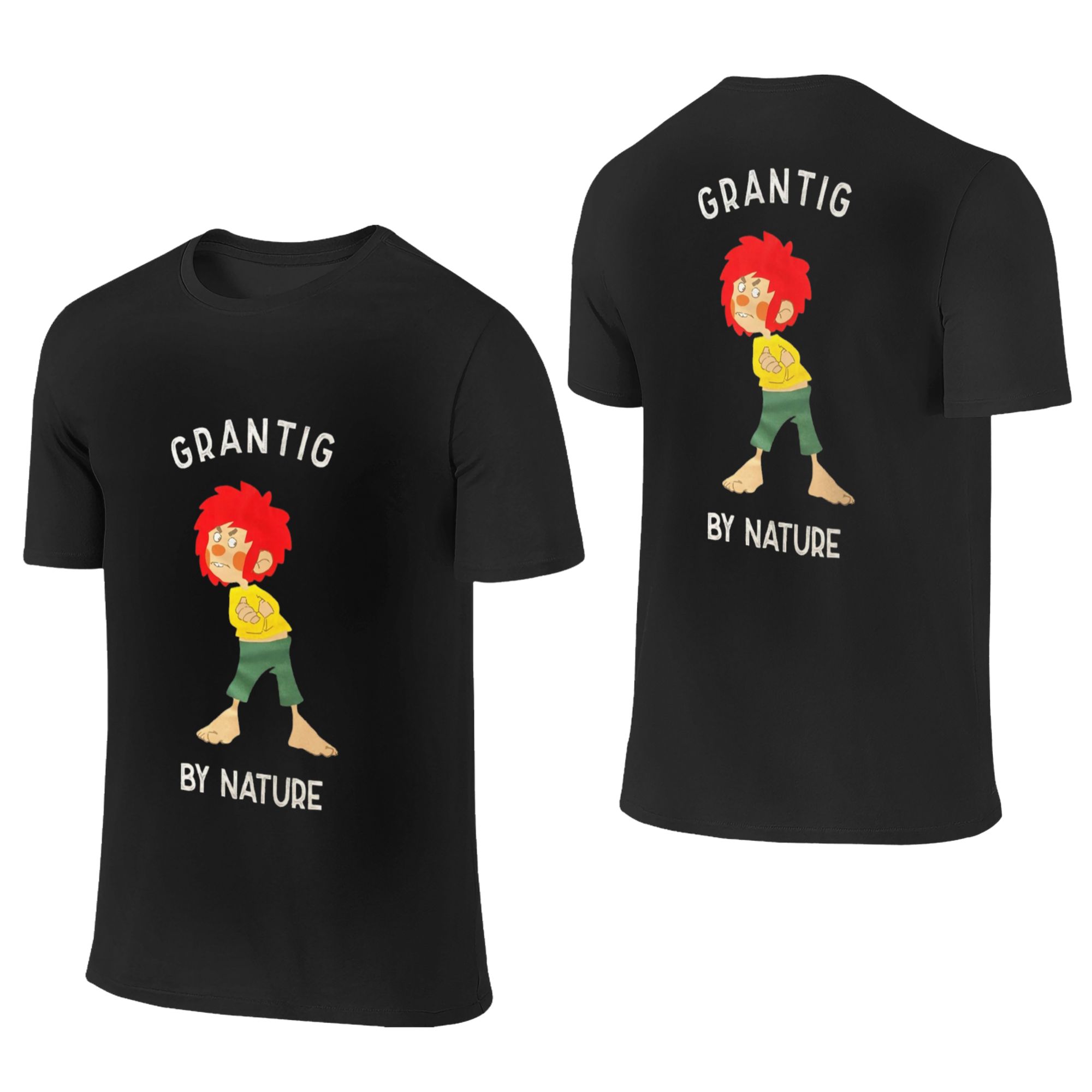 

100 Cotton Pumuckl Grantig by nature TShirt Unisexs Double Sided T Shirt Unisex ONeck Summer Shirts Tops S6XL L