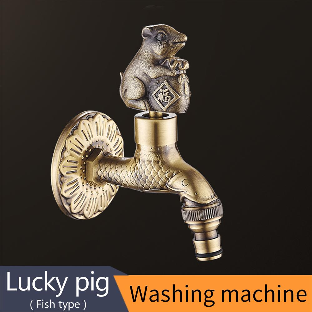 Bidcock Faucet Antique Bronze Dragon Carved Tap Bathroom Mop Faucet Washing Machine Faucet Outdoor Faucet For Garden 811573