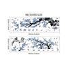 Ink Wash Peach Blossom Branch Bird Wall Sticker Removable Living Room Sofa Kids Room Background Decor
