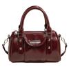Burgundy Mini Top-handle Bags For Women Bright PU Leather Pure Color Shoulder Crossbody Bags 2026 Latest Luxury Designer Handbag