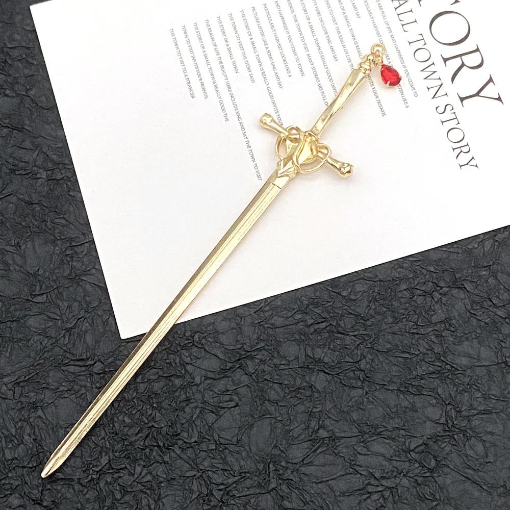 New Punk Metal Sword Hairpin Chinese Simple Hair Sticks for Women Diy Hairstyle Design Tools Accessories Dropshipping
